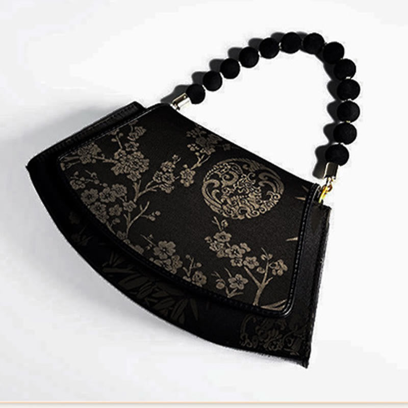 Bolso bandolera de seda Xiangyunsha con cadena de cuentas de Buddha Stones