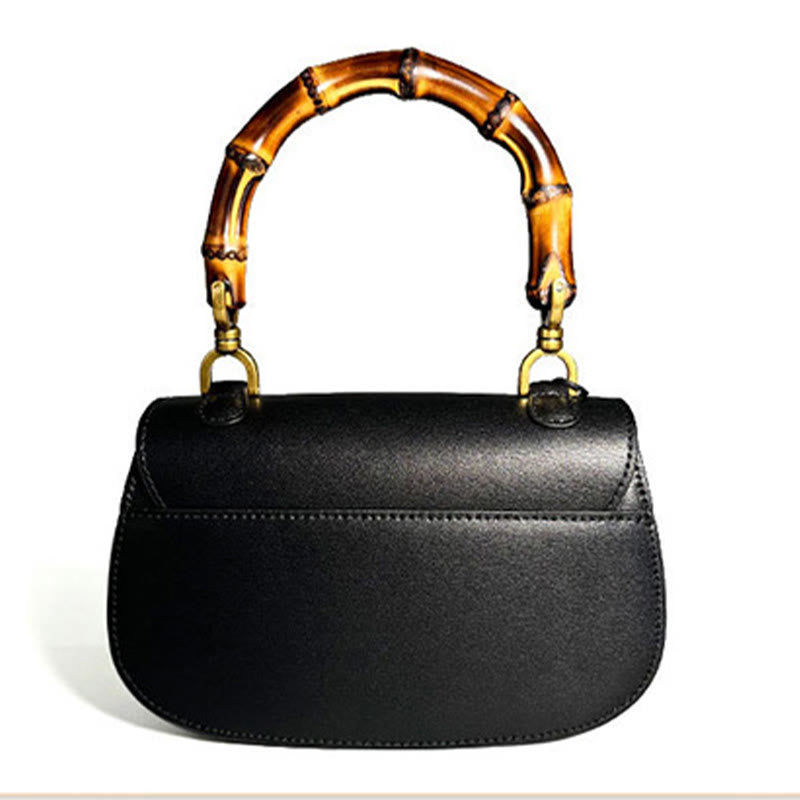 Bolso bandolera de Buddha Stones Xiangyunsha con asa de bambú curvada y piedras de Buda