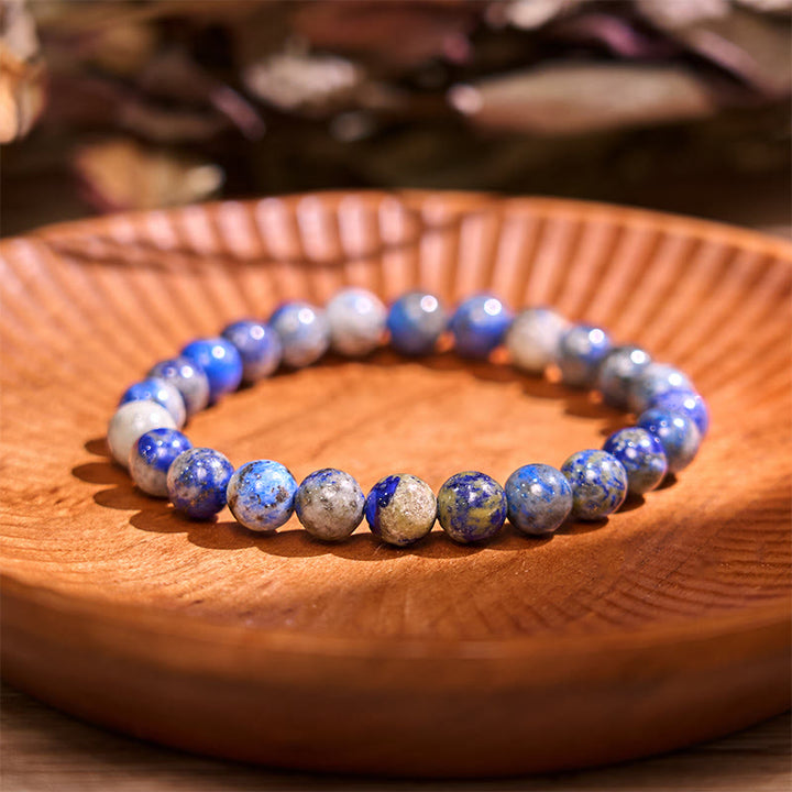 Pulsera positiva de autocuidado con lapislázuli y lazurita de piedra de Buda - image 3