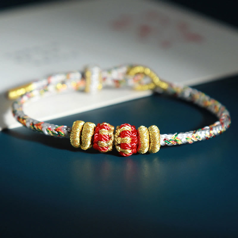 Pulsera de la suerte con Buddha Stones y Buda natal del zodíaco chino con cuerdas de colores