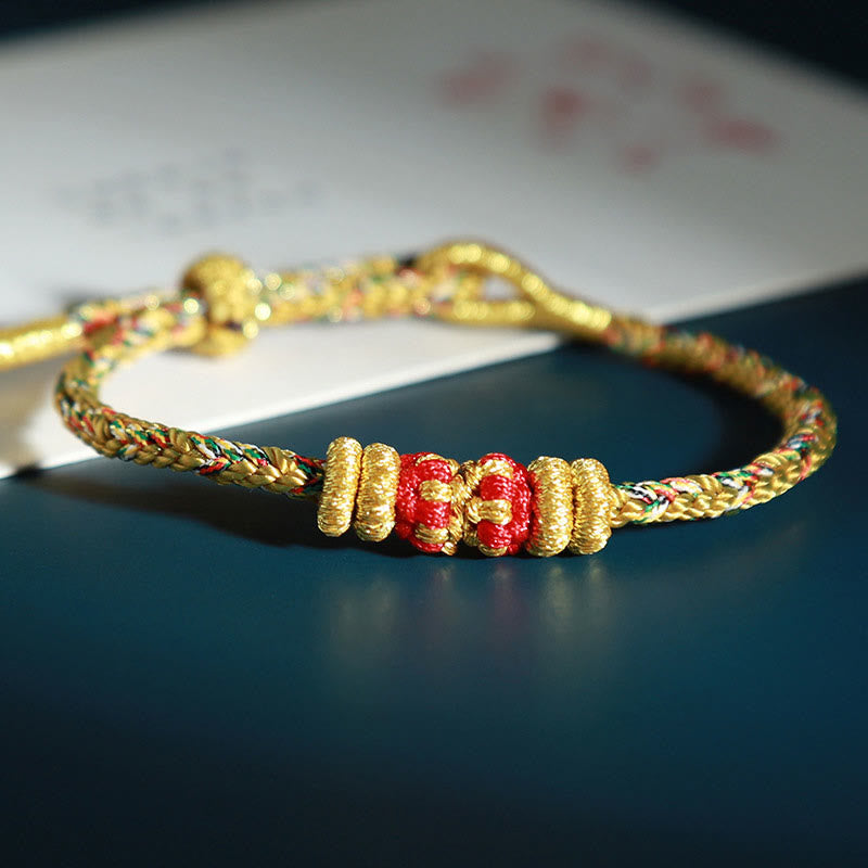 Pulsera de la suerte con Buddha Stones y Buda natal del zodíaco chino con cuerdas de colores