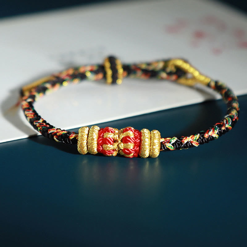 Pulsera de la suerte con Buddha Stones y Buda natal del zodíaco chino con cuerdas de colores