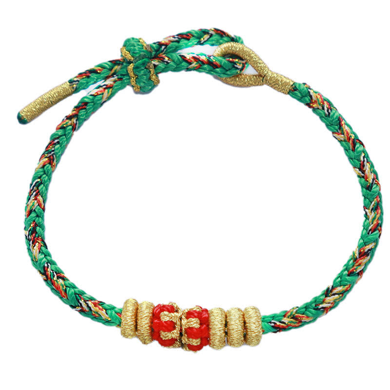 Pulsera de la suerte con Buddha Stones y Buda natal del zodíaco chino con cuerdas de colores