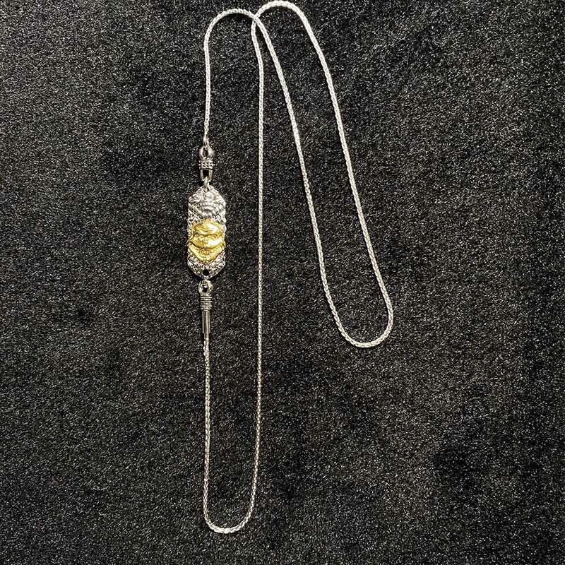 Collar con colgante de plata de ley 925 con Buddha Stones y bendición del dios de la riqueza Jambhala amarillo del Tíbet