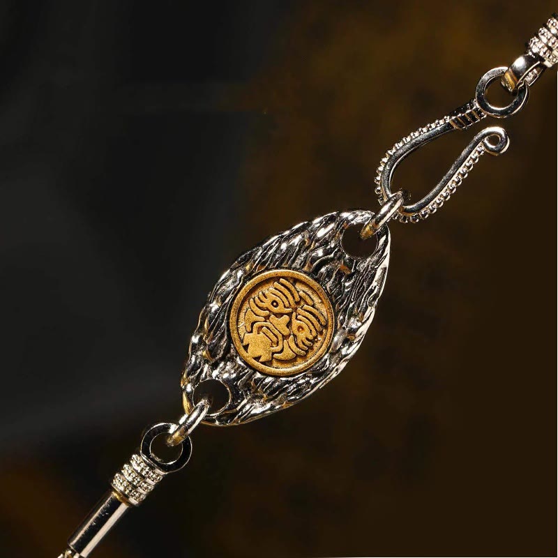 Collar con colgante de plata de ley 925 con Buddha Stones y bendición del dios de la riqueza Jambhala amarillo del Tíbet