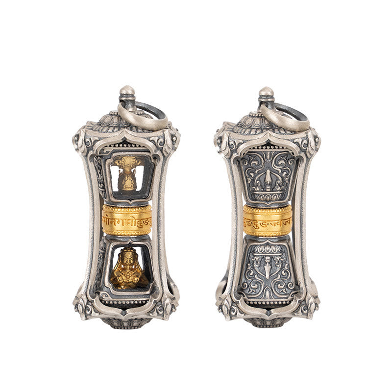 Collar con colgante de bendición de la diosa de la riqueza tibetana Zakiram de plata de ley 925 con Buddha Stones - image 11