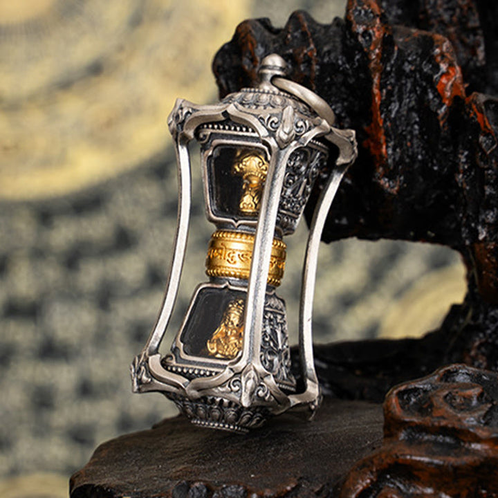 Collar con colgante de bendición de la diosa de la riqueza tibetana Zakiram de plata de ley 925 con Buddha Stones - image 6