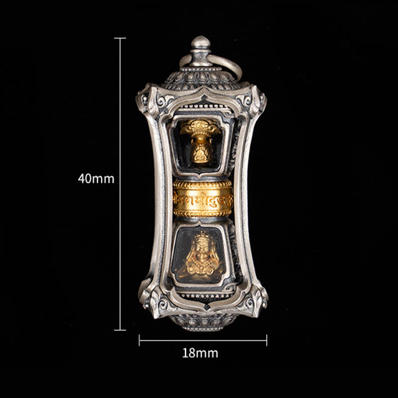 Collar con colgante de bendición de la diosa de la riqueza tibetana Zakiram de plata de ley 925 con Buddha Stones - image 9