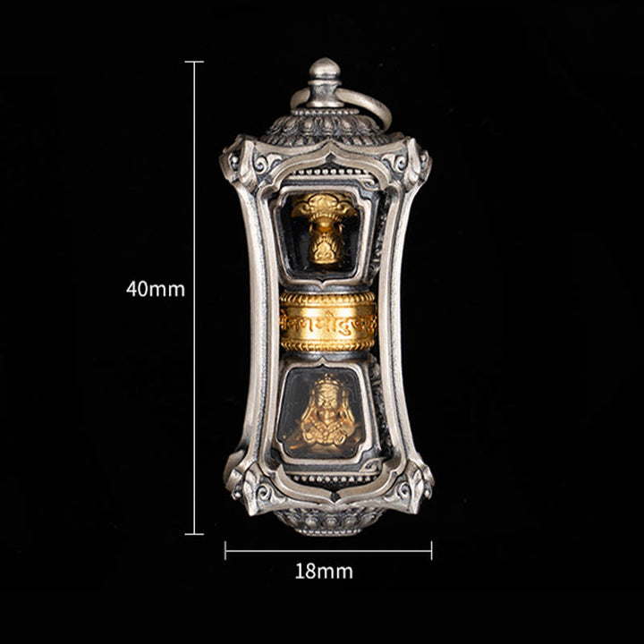 Collar con colgante de bendición de la diosa de la riqueza tibetana Zakiram de plata de ley 925 con Buddha Stones - image 9