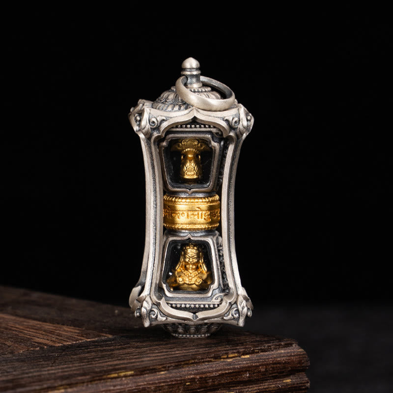 Collar con colgante de bendición de la diosa de la riqueza tibetana Zakiram de plata de ley 925 con Buddha Stones - image 1