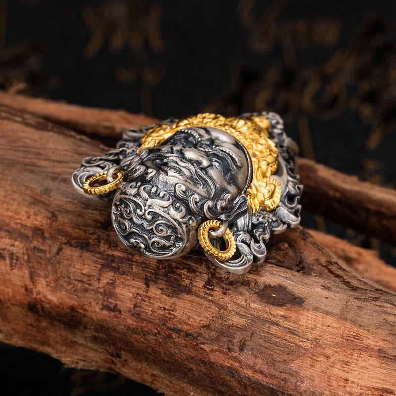 Collar con colgante de Buddha Stones en plata de ley 925 con protección del dios de la riqueza Jambhala tibetano amarillo - image 4