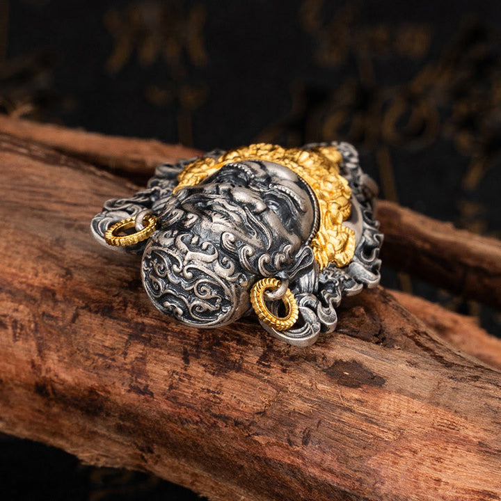 Collar con colgante de Buddha Stones en plata de ley 925 con protección del dios de la riqueza Jambhala tibetano amarillo - image 4