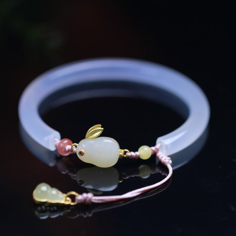 Pulsera con cuentas de jade hetiano de ágata blanca natural y Buddha Stones