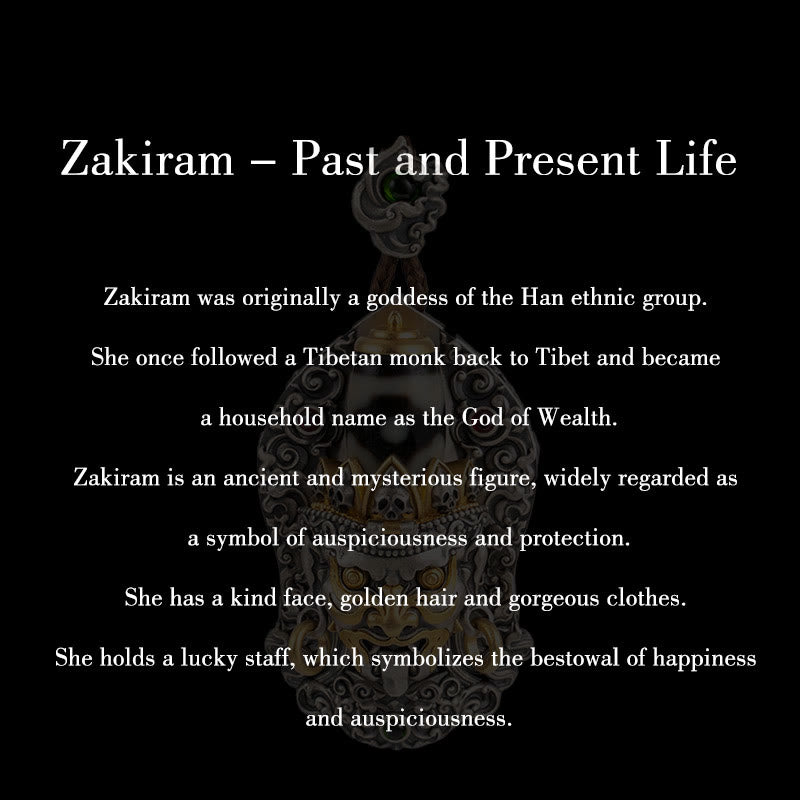 Collar con colgante de protección de cuentas Dzi de la diosa de la riqueza tibetana Zakiram de plata de ley 925 con Buddha Stones - image 13