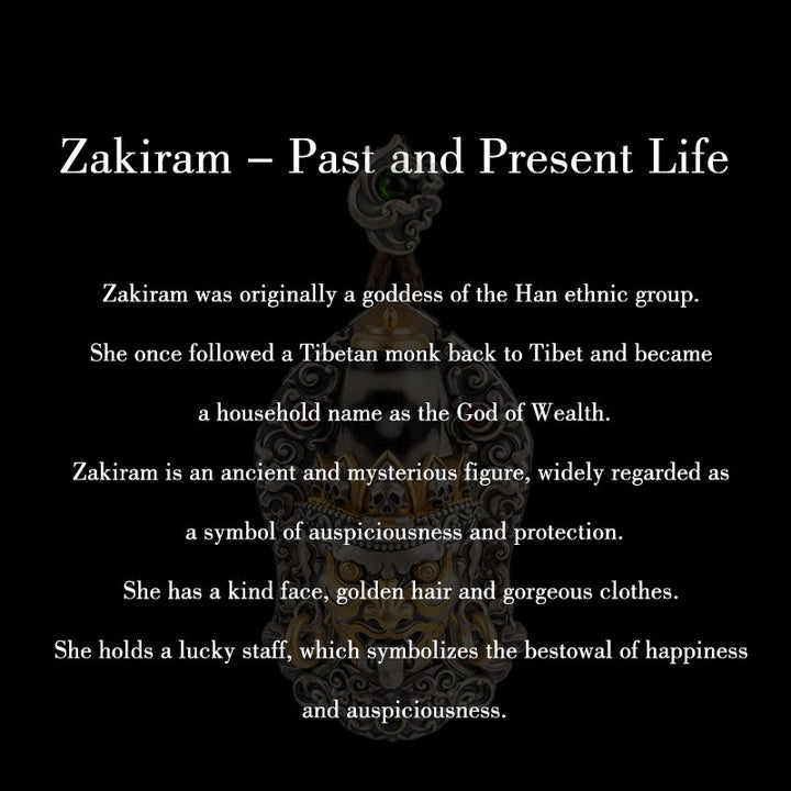 Collar con colgante de protección de cuentas Dzi de la diosa de la riqueza tibetana Zakiram de plata de ley 925 con Buddha Stones - image 13