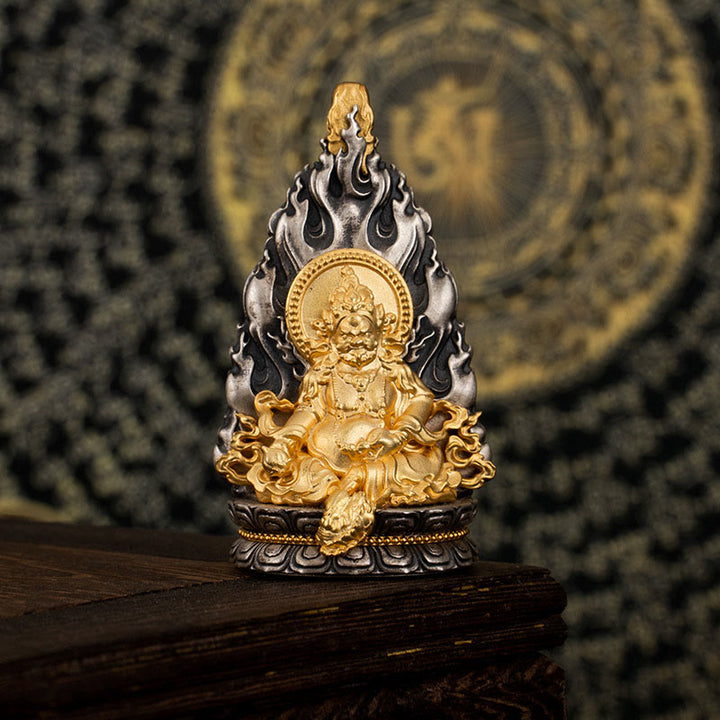 Collar con colgante de plata de ley 925 con Buddha Stones y bendición del dios de la riqueza Jambhala amarillo del Tíbet - image 8