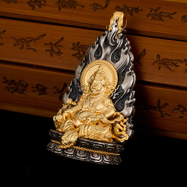 Collar con colgante de plata de ley 925 con Buddha Stones y bendición del dios de la riqueza Jambhala amarillo del Tíbet - image 7