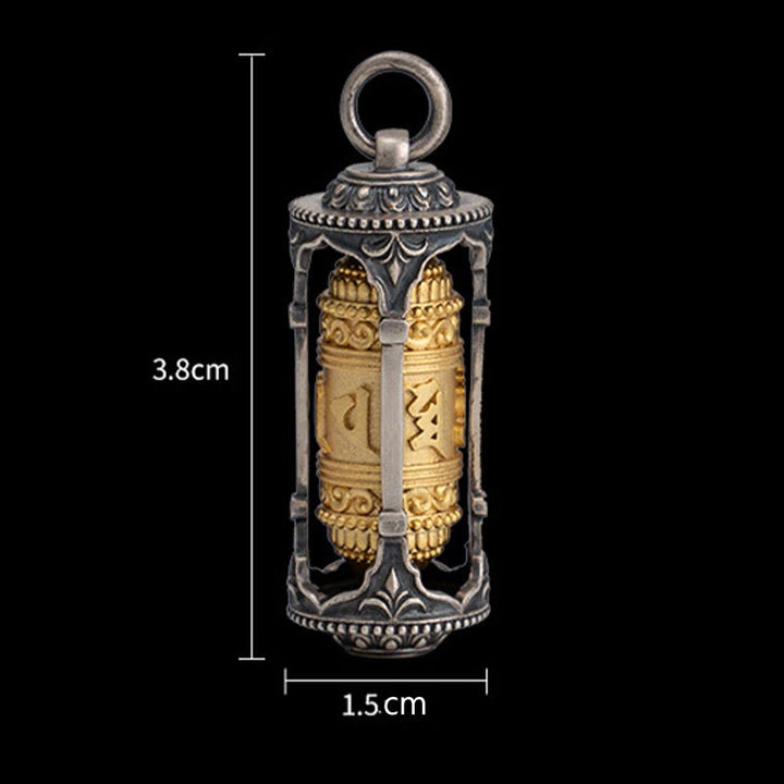 Collar con colgante de sabiduría Om Mani Padme Hum con rueda de oración tibetana de plata de ley 925 y Buddha Stones - image 11