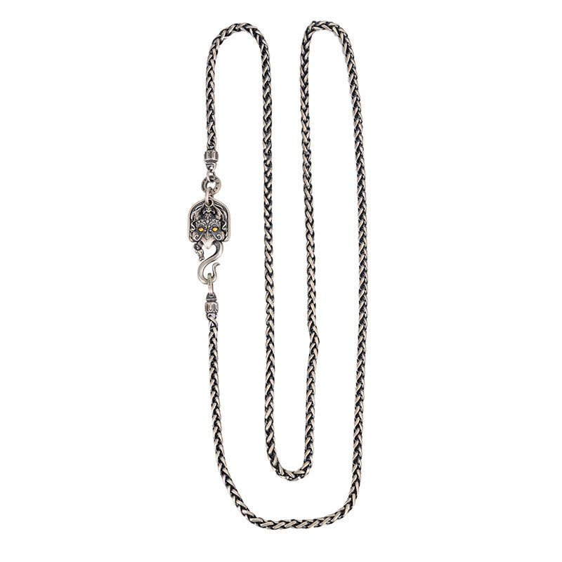 Collar de cadena de metal con forma de pájaro Garuda tibetano y piedras de Buddha Stones en plata de ley 925 - image 11