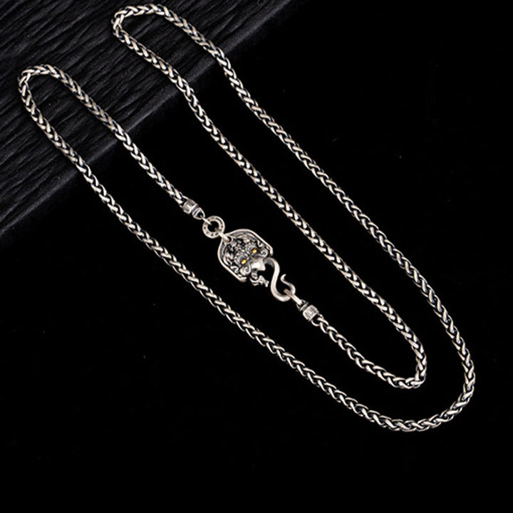 Collar de cadena de metal con forma de pájaro Garuda tibetano y piedras de Buddha Stones en plata de ley 925 - image 4