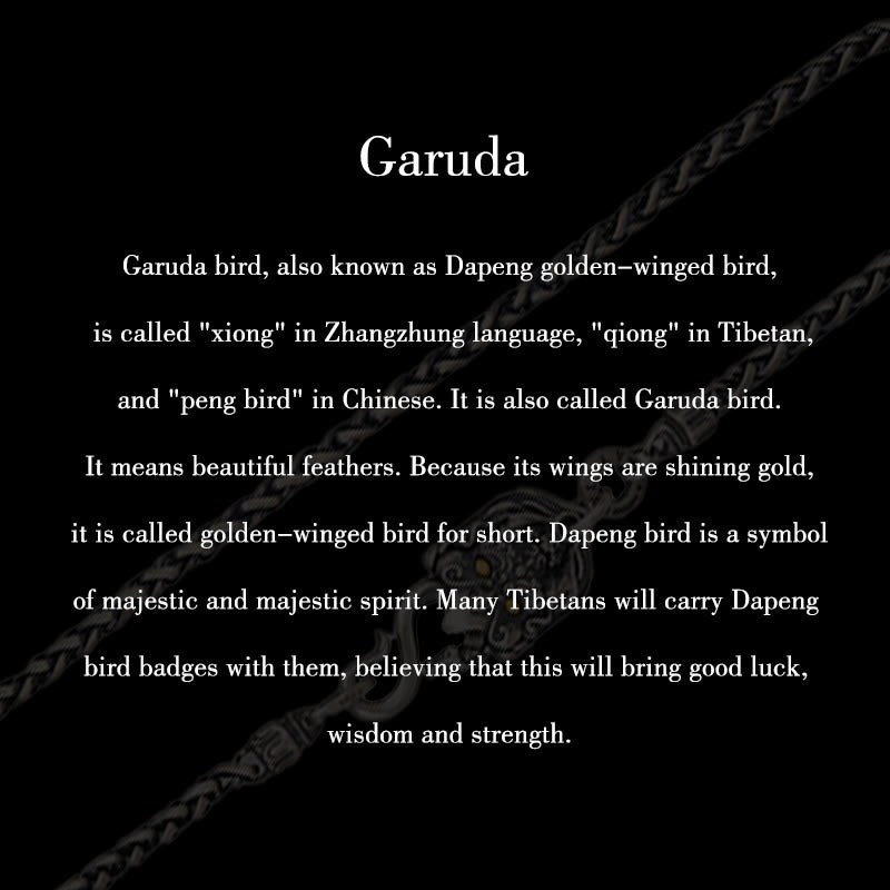 Collar de cadena de metal con forma de pájaro Garuda tibetano y piedras de Buddha Stones en plata de ley 925 - image 10