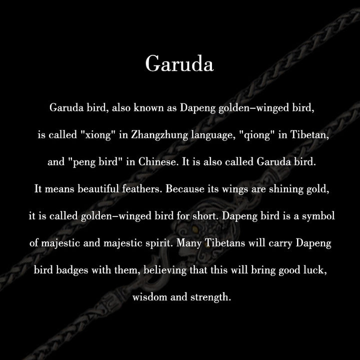 Collar de cadena de metal con forma de pájaro Garuda tibetano y piedras de Buddha Stones en plata de ley 925 - image 10