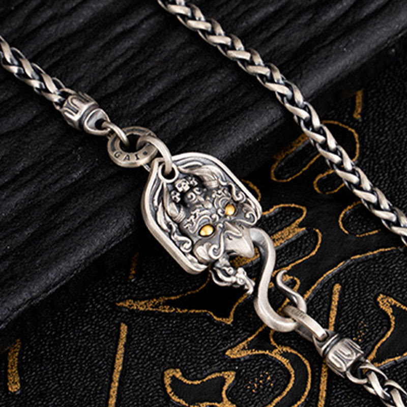 Collar de cadena de metal con forma de pájaro Garuda tibetano y piedras de Buddha Stones en plata de ley 925 - image 3