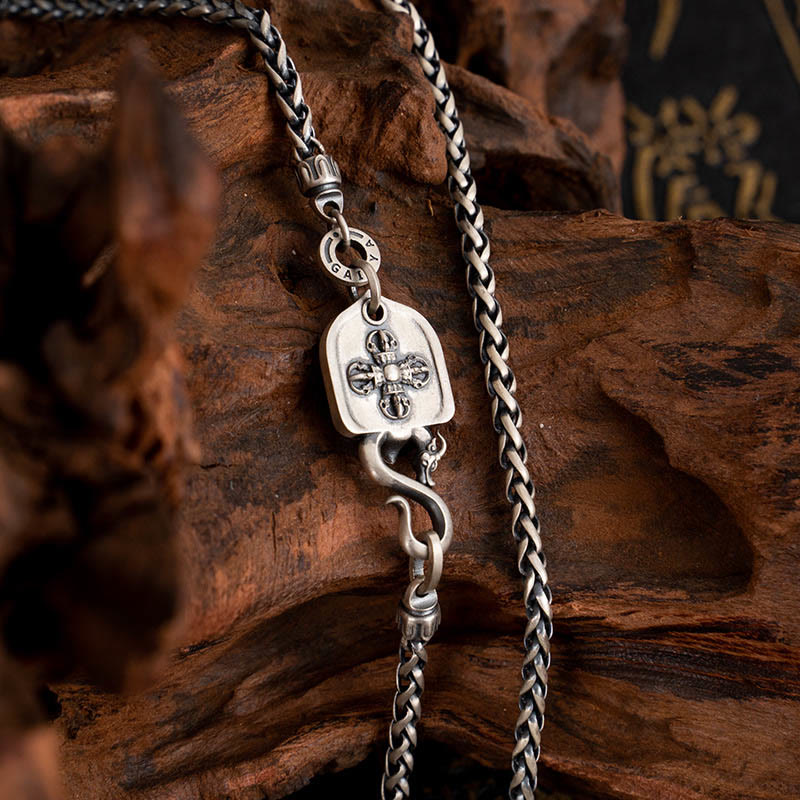 Collar de cadena de metal con forma de pájaro Garuda tibetano y piedras de Buddha Stones en plata de ley 925 - image 2