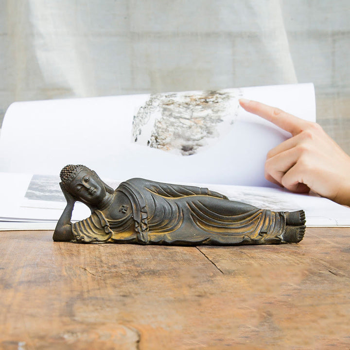 Estatua de resina fundida con óxido de hierro y polvo de Buddha Stones de Buda para decoración del hogar