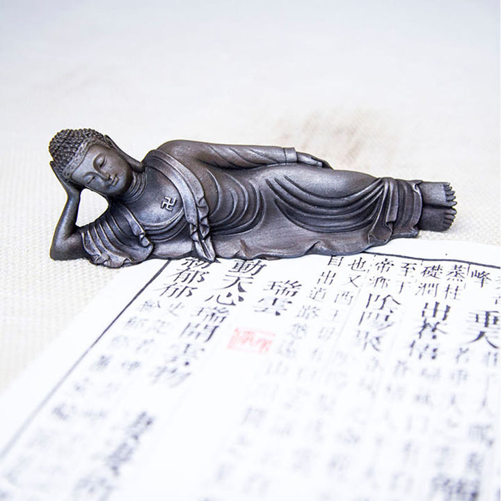 Estatua de resina fundida con óxido de hierro y polvo de Buddha Stones de Buda para decoración del hogar
