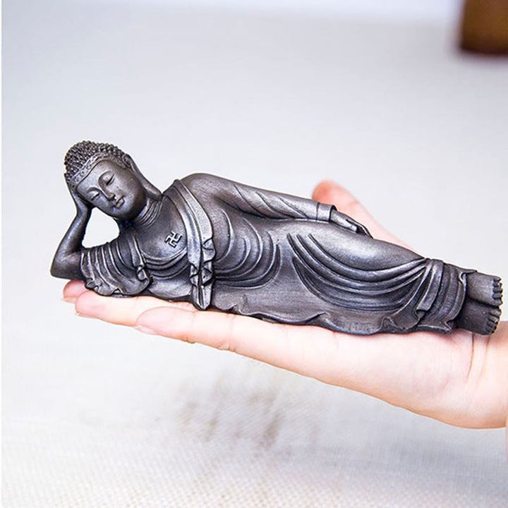 Estatua de resina fundida con óxido de hierro y polvo de Buddha Stones de Buda para decoración del hogar