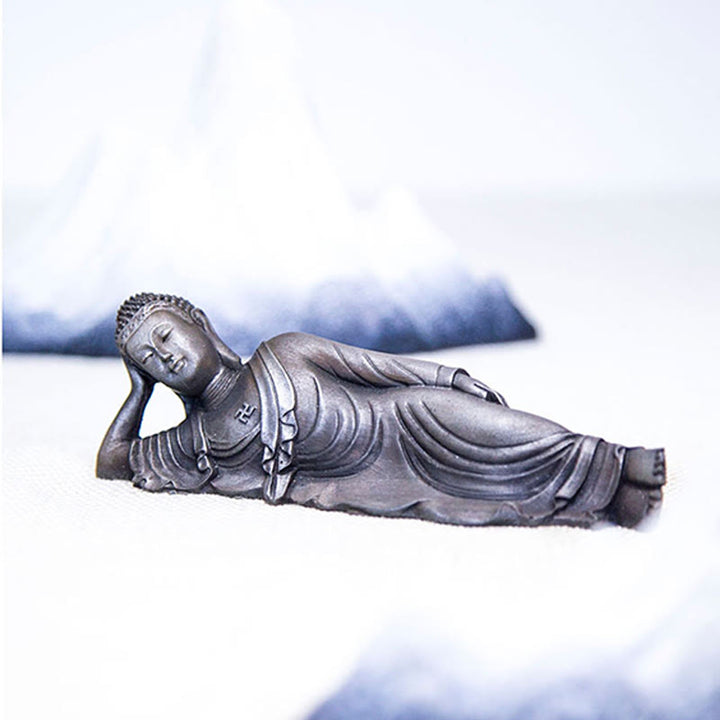 Estatua de resina fundida con óxido de hierro y polvo de Buddha Stones de Buda para decoración del hogar