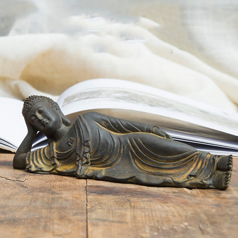 Estatua de resina fundida con óxido de hierro y polvo de Buddha Stones de Buda para decoración del hogar