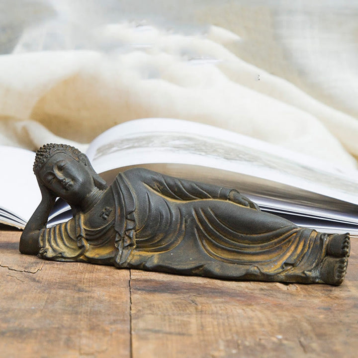 Estatua de resina fundida con óxido de hierro y polvo de Buddha Stones de Buda para decoración del hogar