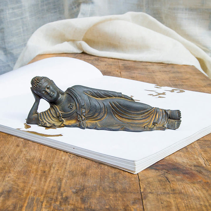 Estatua de resina fundida con óxido de hierro y polvo de Buddha Stones de Buda para decoración del hogar