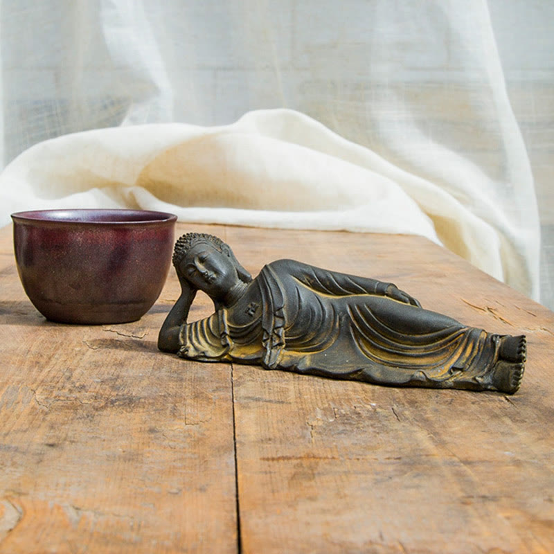 Estatua de resina fundida con óxido de hierro y polvo de Buddha Stones de Buda para decoración del hogar