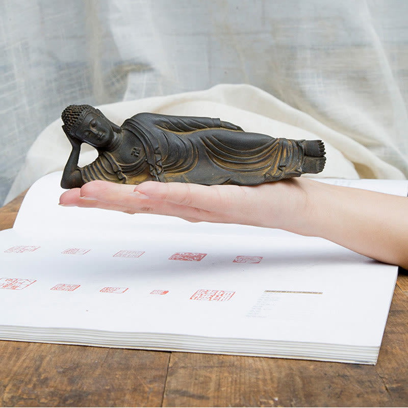 Estatua de resina fundida con óxido de hierro y polvo de Buddha Stones de Buda para decoración del hogar