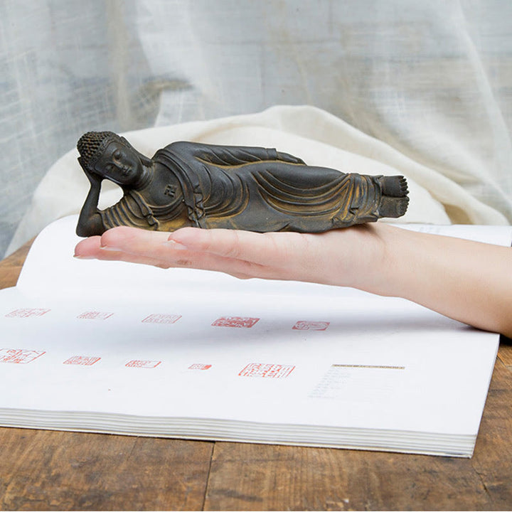 Estatua de resina fundida con óxido de hierro y polvo de Buddha Stones de Buda para decoración del hogar
