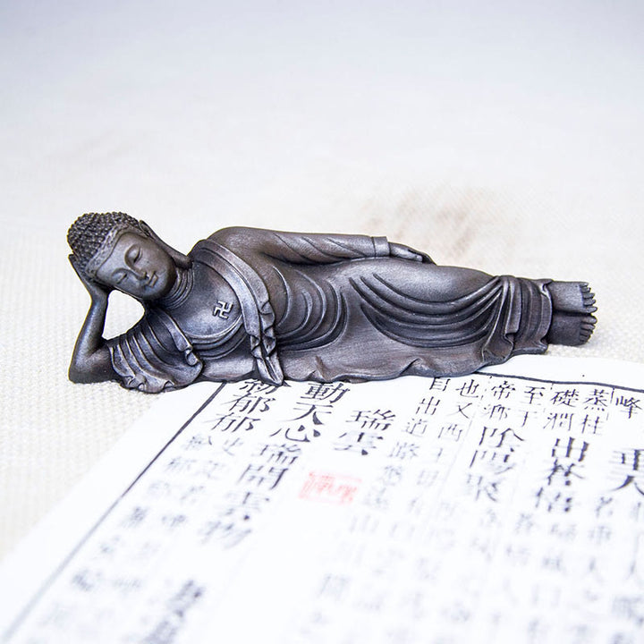 Estatua de resina fundida con óxido de hierro y polvo de Buddha Stones de Buda para decoración del hogar