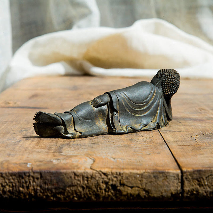 Estatua de resina fundida con óxido de hierro y polvo de Buddha Stones de Buda para decoración del hogar