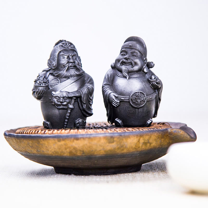 Estatua de resina fundida con óxido de hierro hecha a mano con Buddha Stones, dios militar literario de la riqueza, decoración del hogar - image 22