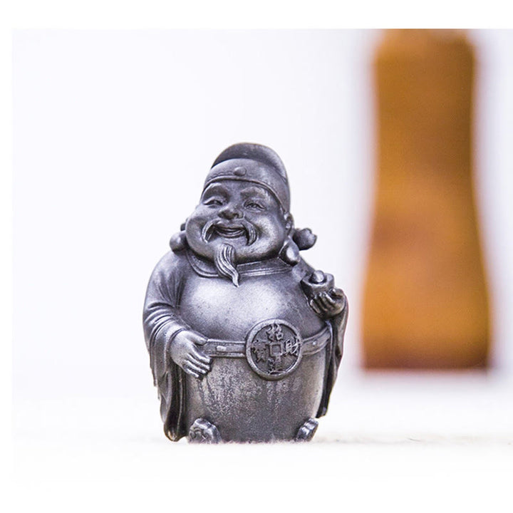 Estatua de resina fundida con óxido de hierro hecha a mano con Buddha Stones, dios militar literario de la riqueza, decoración del hogar - image 12