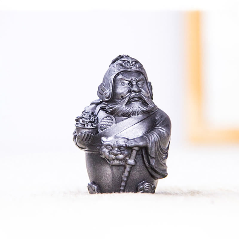 Estatua de resina fundida con óxido de hierro hecha a mano con Buddha Stones, dios militar literario de la riqueza, decoración del hogar - image 19