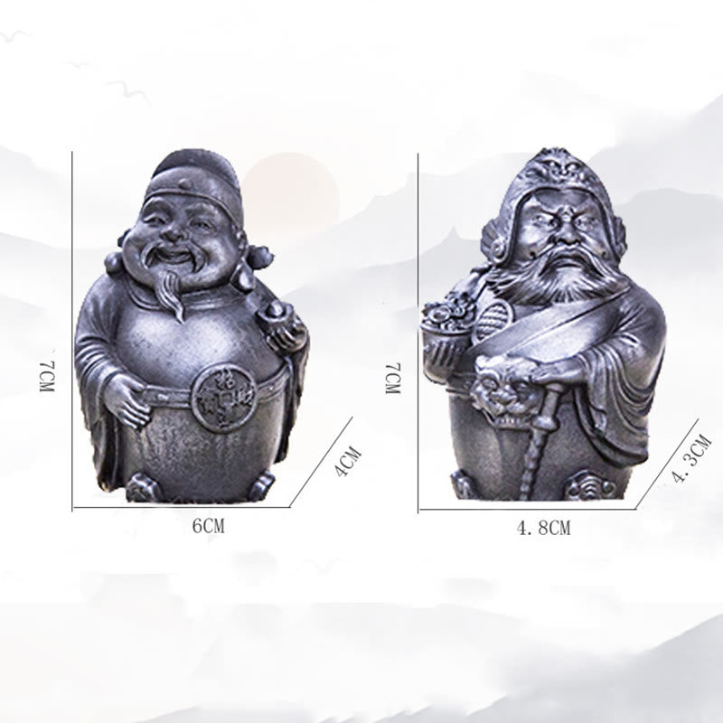 Estatua de resina fundida con óxido de hierro hecha a mano con Buddha Stones, dios militar literario de la riqueza, decoración del hogar - image 26