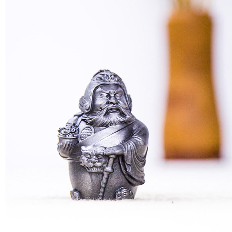 Estatua de resina fundida con óxido de hierro hecha a mano con Buddha Stones, dios militar literario de la riqueza, decoración del hogar - image 16