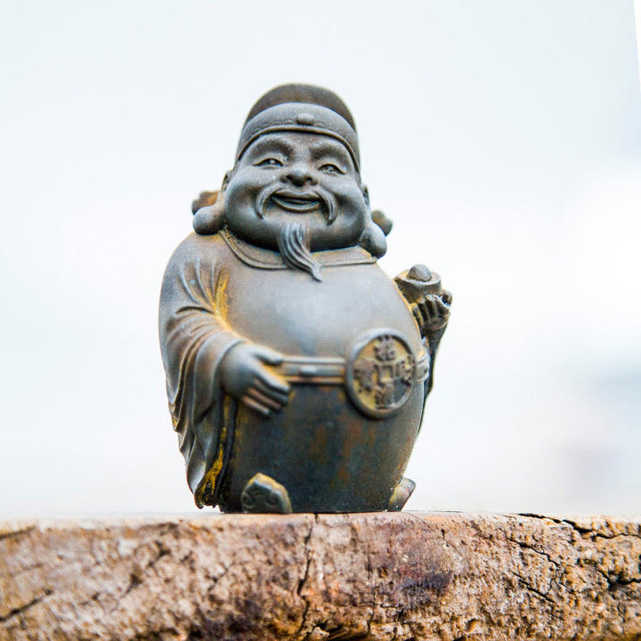 Estatua de resina fundida con óxido de hierro hecha a mano con Buddha Stones, dios militar literario de la riqueza, decoración del hogar - image 3