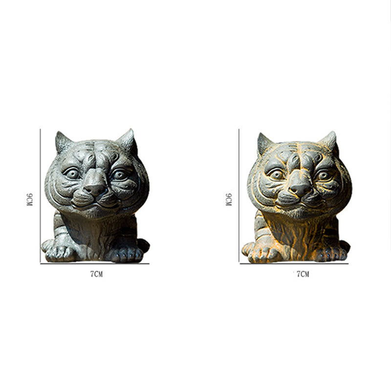 Estatua de resina fundida con óxido de hierro en polvo de tigre pequeña y encantadora hecha a mano con Buddha Stones para decoración del hogar - image 17