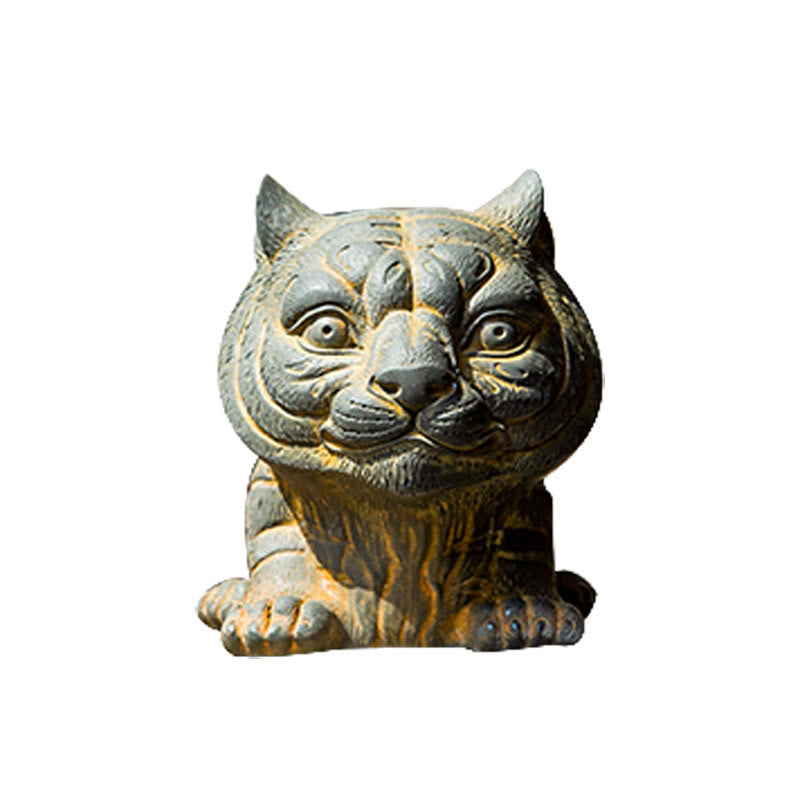 Estatua de resina fundida con óxido de hierro en polvo de tigre pequeña y encantadora hecha a mano con Buddha Stones para decoración del hogar - image 6