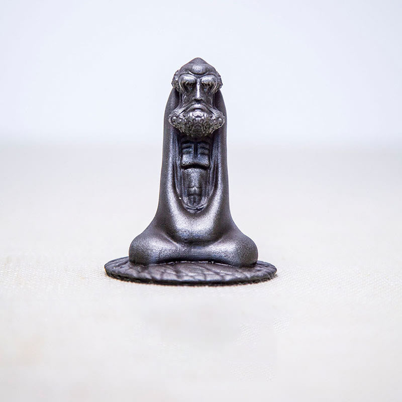 Estatua de resina fundida con óxido de hierro en polvo de Bodhidharma hecha a mano con Buddha Stones para decoración del hogar - Versión pulida 10*7,1*7,1 cm - image 13
