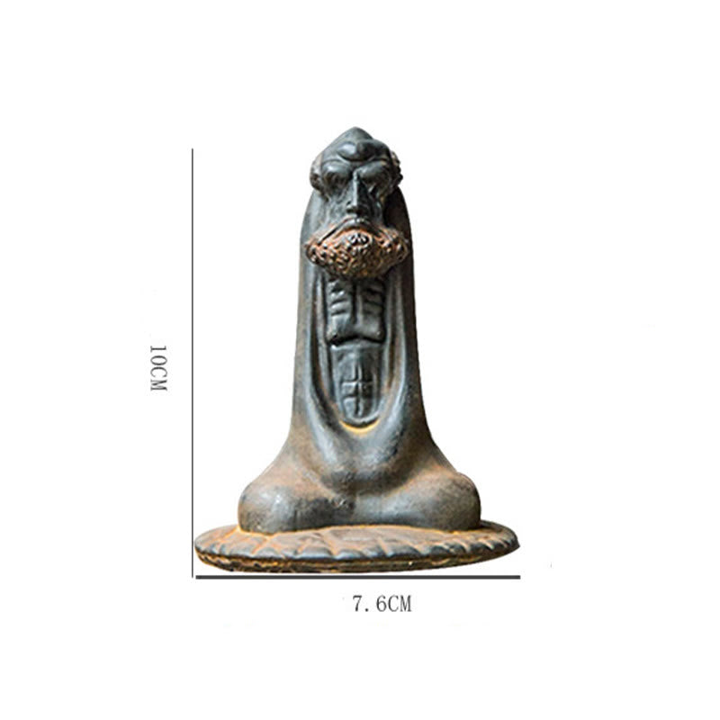 Estatua de resina fundida con óxido de hierro en polvo de Bodhidharma hecha a mano con Buddha Stones para decoración del hogar